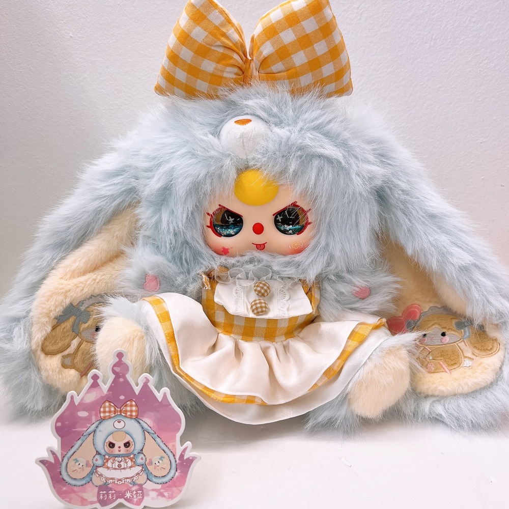 Baby Three Lily Rabbit Town V5 400% "Water Glitter eyes" Blue Plush Blind Box